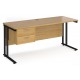 Maestro Cantilever Leg Straight Desk with Two Drawer Pedestal